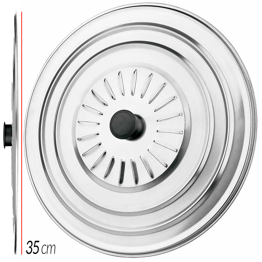 Adaptable Lid Stainless Steel Pot Lid for Frying Pan, Saucepan, Kitchen, Round Metal with Vents and Handle