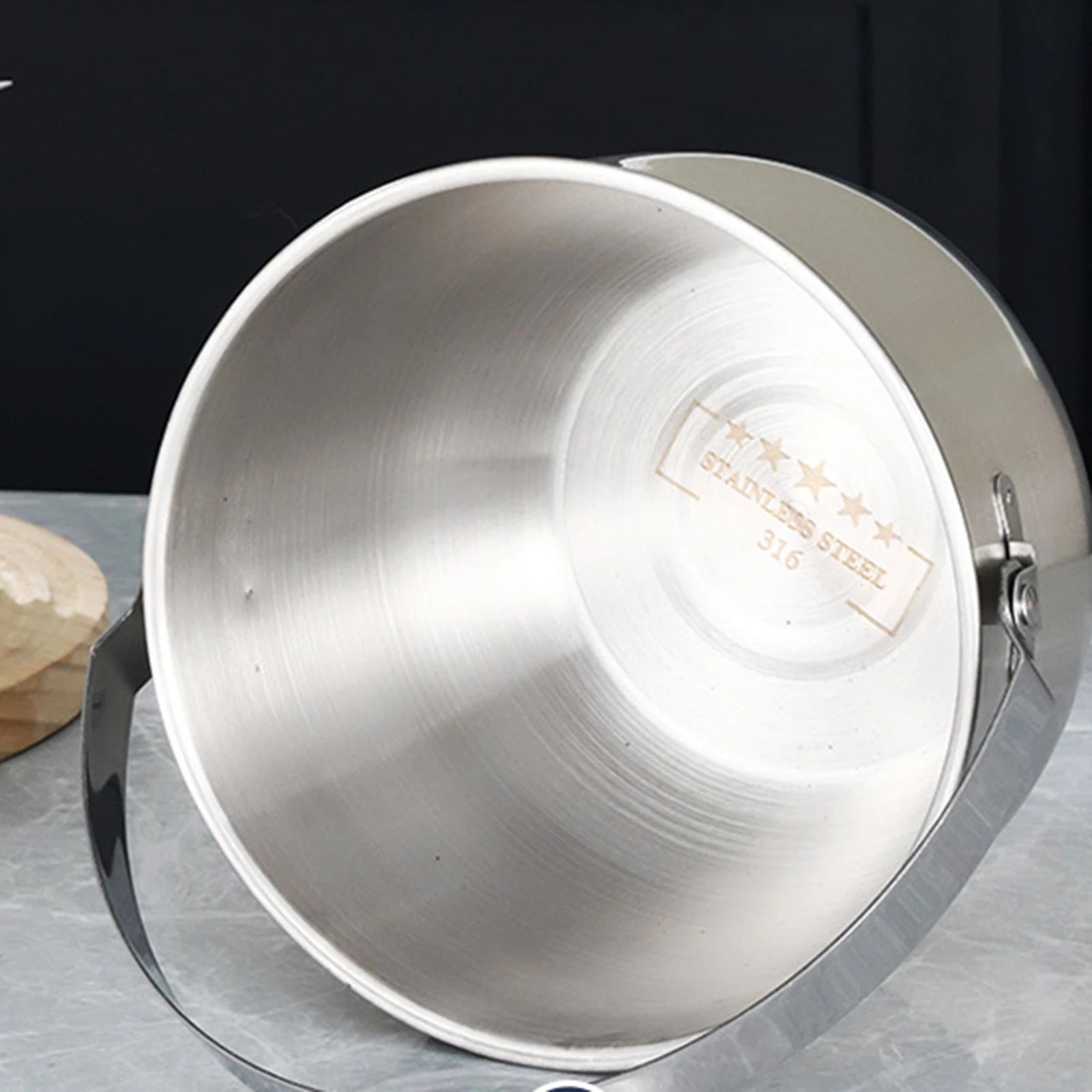 Portable Cooking Pot Soup Pot Home Oil Pot Stainless Steel Camping Pot with Lid Handle for Cooking Home Commercial