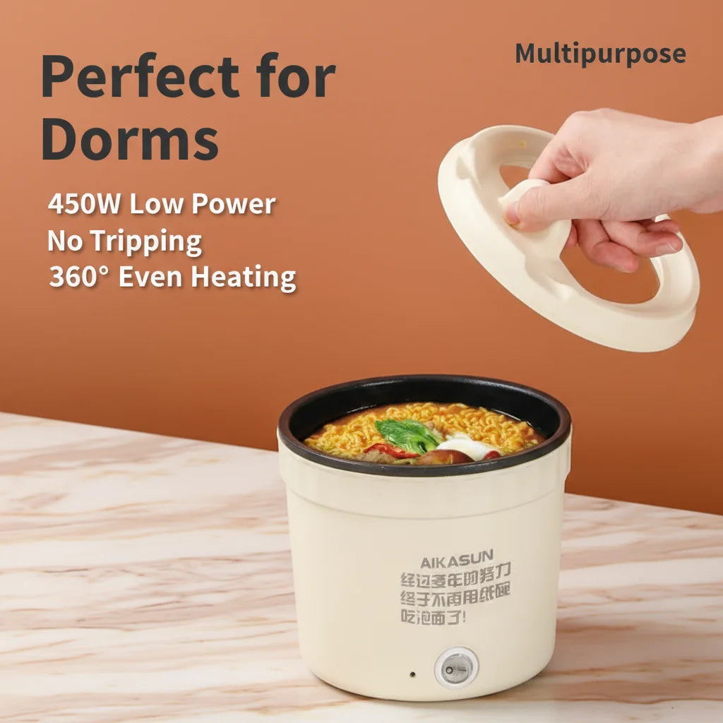 Electric Cooking Pot 450W Pot Multifunctional Rice Cooker Hot Pot Instant Noodles Porridge Omelette Quick Food Pot Frying Pan