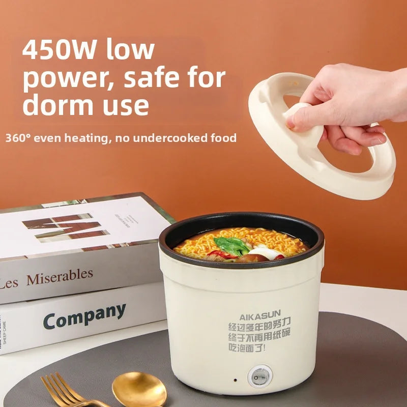 Electric Cooking Pot 450W Pot Multifunctional Rice Cooker Hot Pot Instant Noodles Porridge Omelette Quick Food Pot Frying Pan