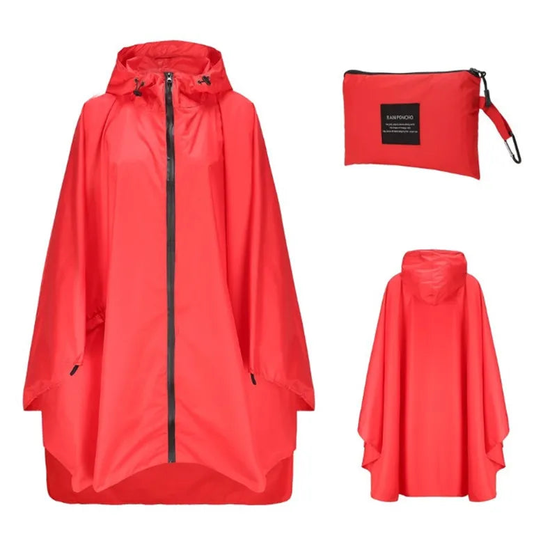 Women Men Poncho Raincoat Waterproof Tent Cover Wear Outdoors Hiking Biker Rain Coat Jacket Zip Cloak Trench