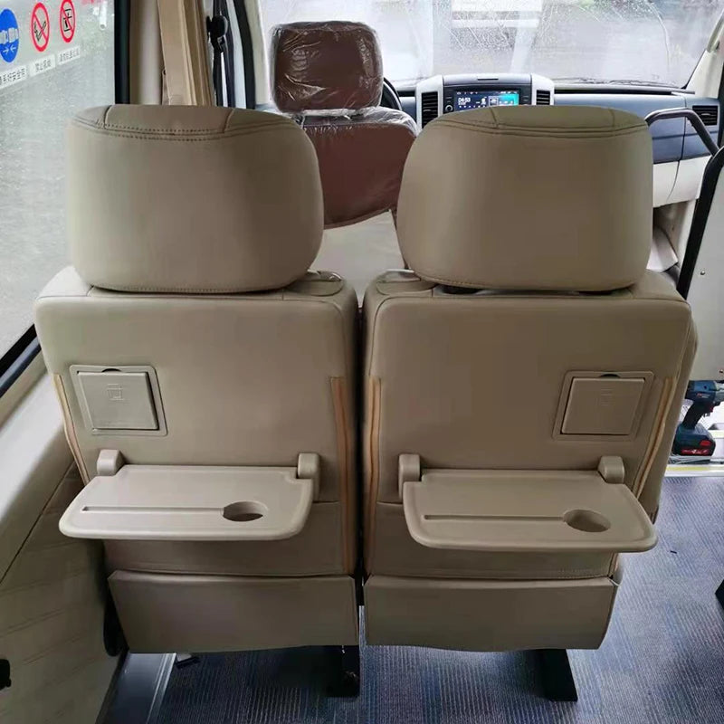 HWHongRV RV Auto Foldable Food Tray Bus Seats Back Fold Table Plastic Foldable Van Seat Tray Table with Drink Holder
