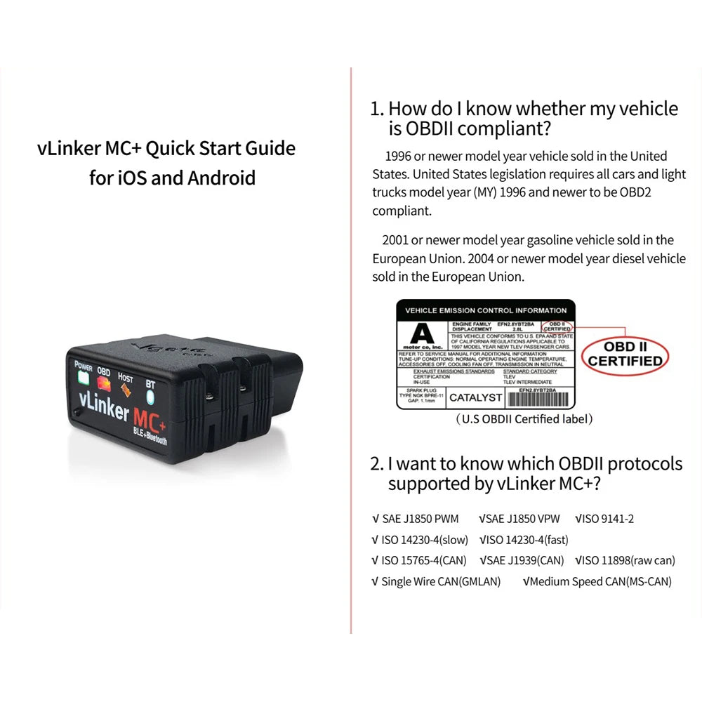 Vgate Vlinker MC V2.2 iCar Pro Bluetooth 4.0 WIFI OBD2 Scanner For Android IOS Auto Code Reader OBDII Tool PK V1.5 ELM327