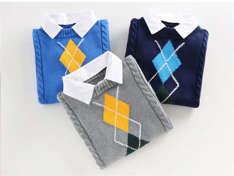 Kids Boys Sweater 2024 Autumn Winter Knitted Cotton Toddler Clothing Children Cardigan Sweater For Age 5-15 Years Outerwear Coat