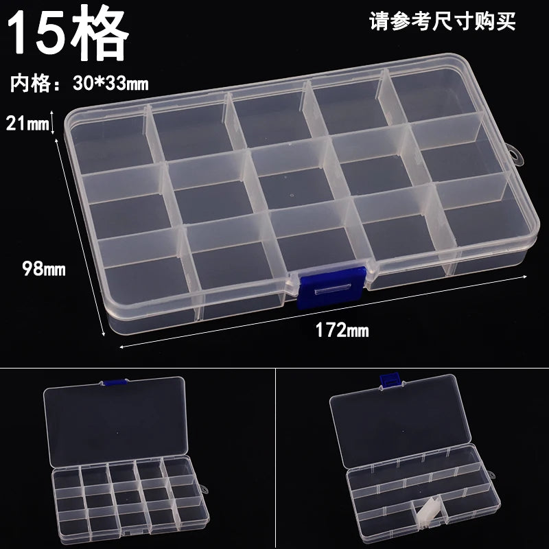 New 10 Slots Cells Colorful Portable Jewelry Tool Storage Box Container Ring Electronic Parts Screw Beads Organizer Plastic Case