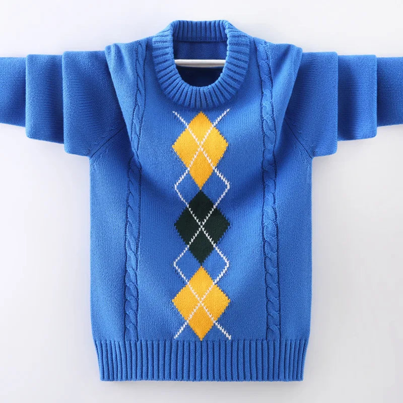 Kids Boys Sweater 2024 Autumn Winter Knitted Cotton Toddler Clothing Children Cardigan Sweater For Age 5-15 Years Outerwear Coat