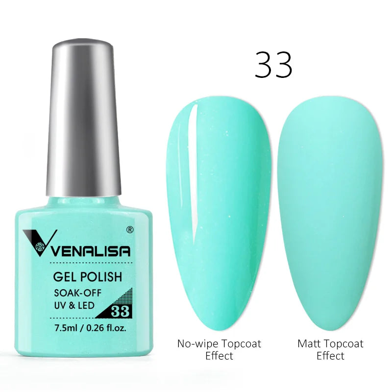 Venalisa Tempered No Wipe Top Coat Base Gel Top Coat Matte Top Nail Gel 7.5ML All Nails Base&Top Gel neon color nail polish gel