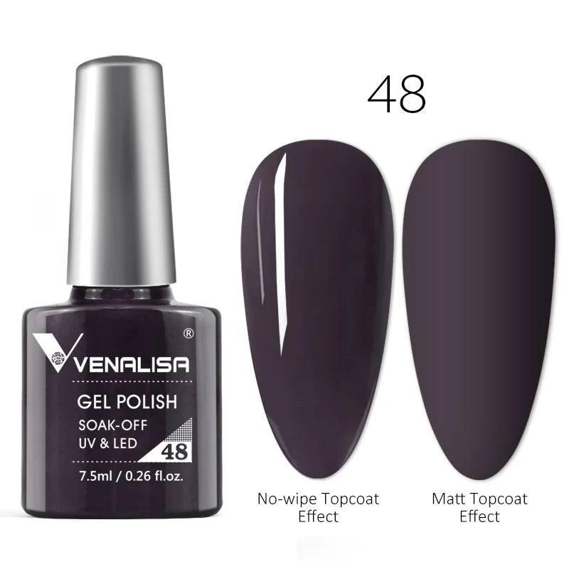 Venalisa Tempered No Wipe Top Coat Base Gel Top Coat Matte Top Nail Gel 7.5ML All Nails Base&Top Gel neon color nail polish gel