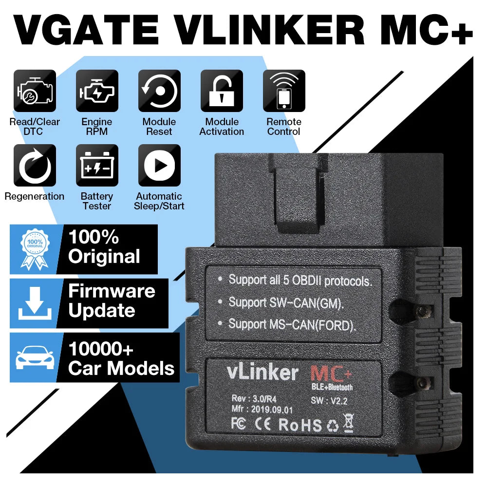 Vgate Vlinker MC V2.2 iCar Pro Bluetooth 4.0 WIFI OBD2 Scanner For Android IOS Auto Code Reader OBDII Tool PK V1.5 ELM327