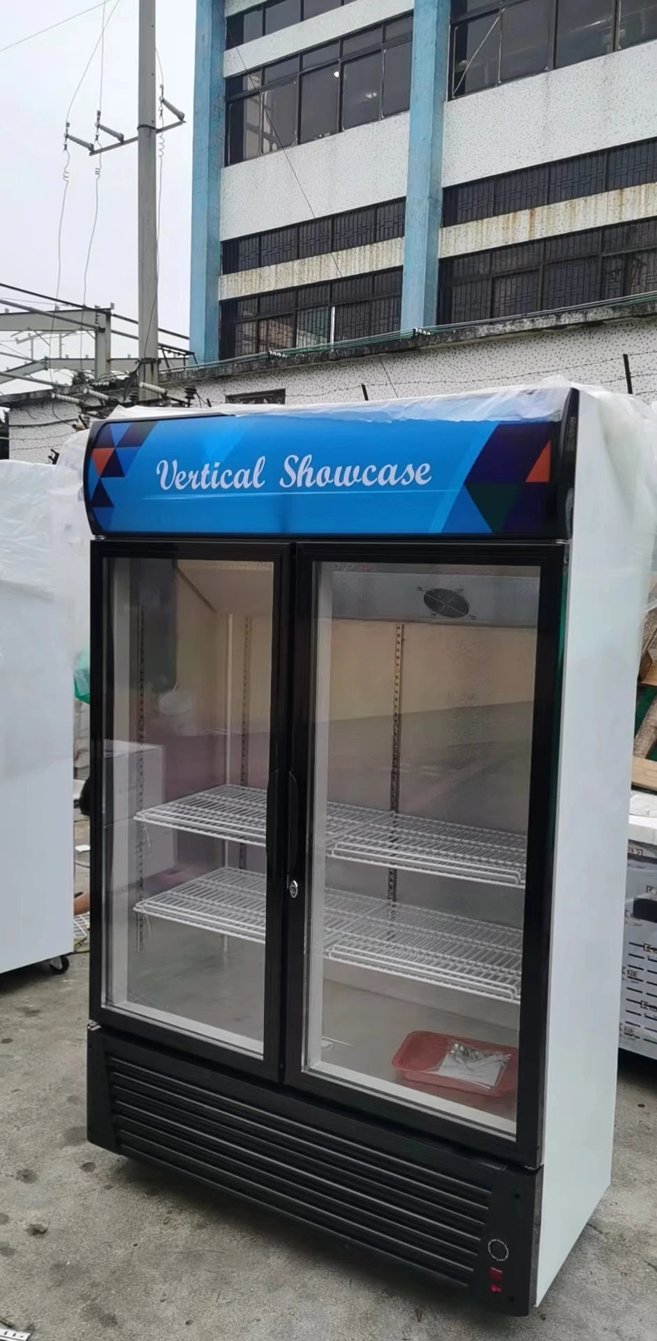 Commercial Supermarket Upright 3 Glass Door Cool Drink Display Fridge showcase Refrigerator Beverage Bear Cooler