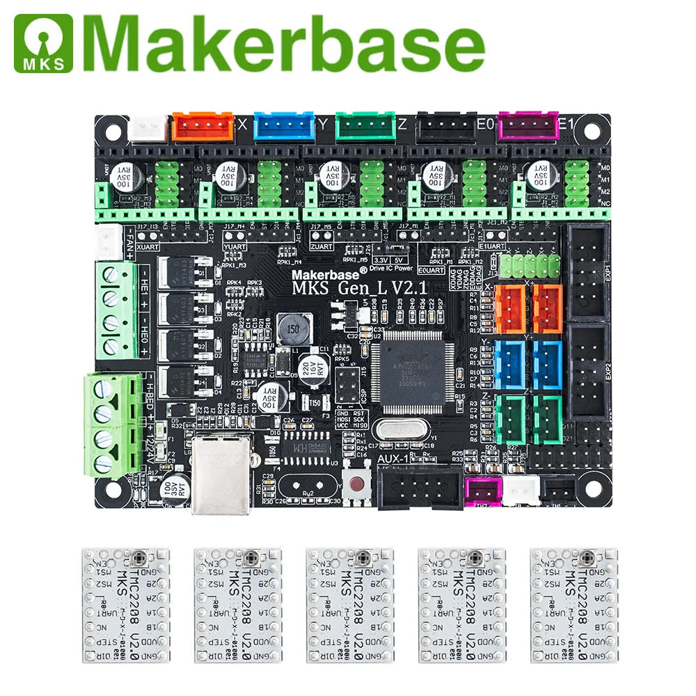 Makerbase MKS Gen_L 2.1 3D Printer Parts Control Board Support TMC2209 2208 Uart Mode Gen L