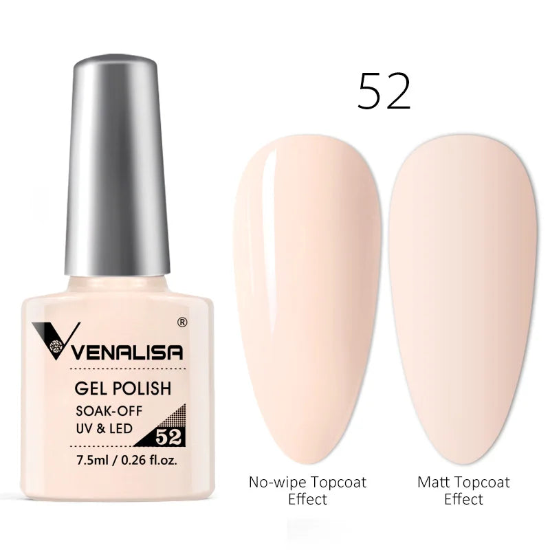 Venalisa Tempered No Wipe Top Coat Base Gel Top Coat Matte Top Nail Gel 7.5ML All Nails Base&Top Gel neon color nail polish gel