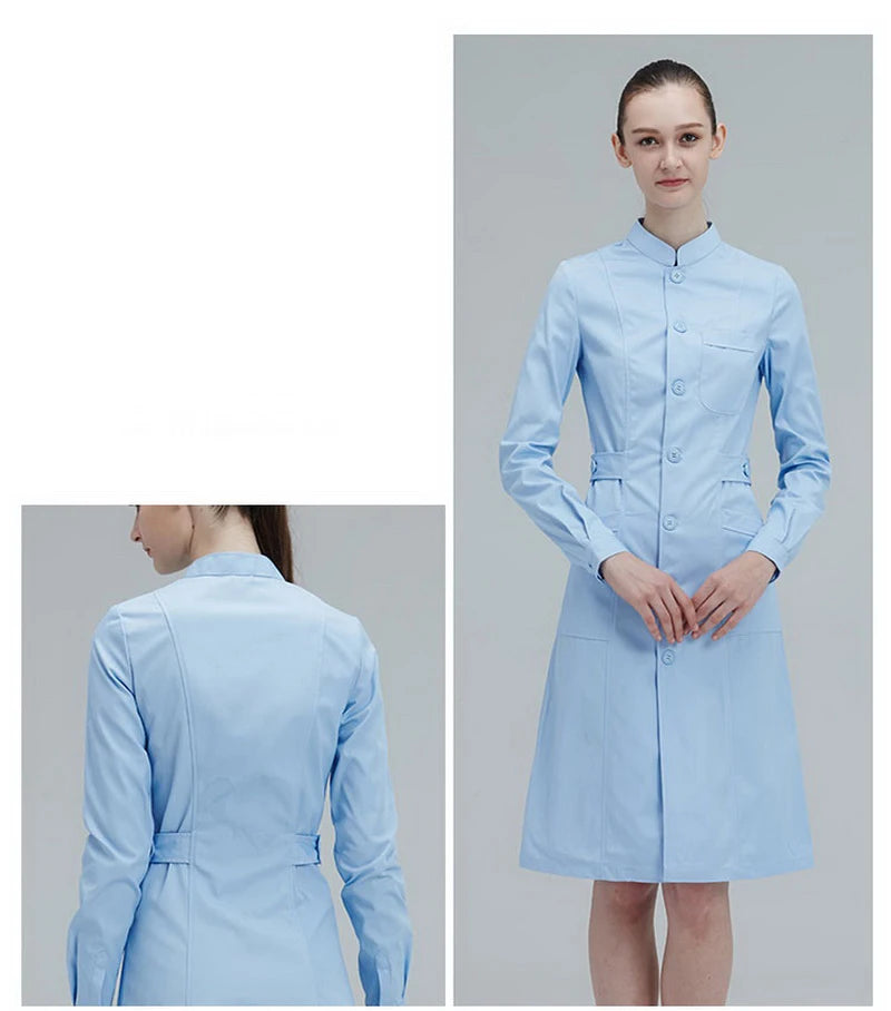 laboratory clothing lab coats beauty salonSlim Multicolour gown Overalls lab coat women scrubs uniform clinical uniform لابكوت