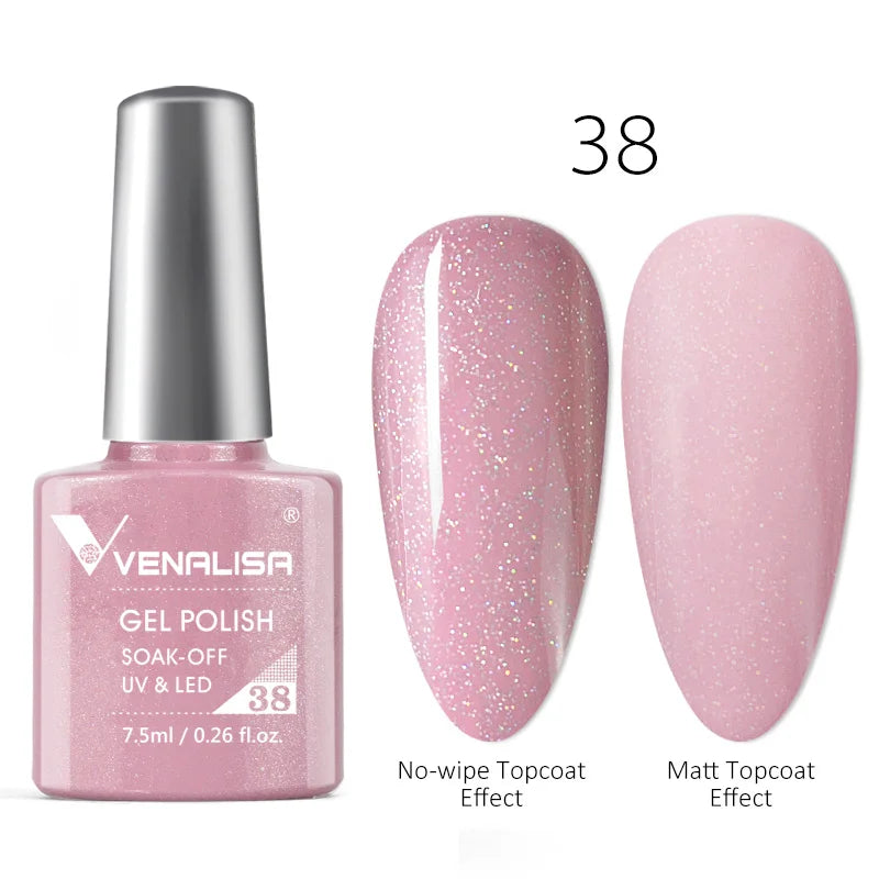 Venalisa Tempered No Wipe Top Coat Base Gel Top Coat Matte Top Nail Gel 7.5ML All Nails Base&Top Gel neon color nail polish gel