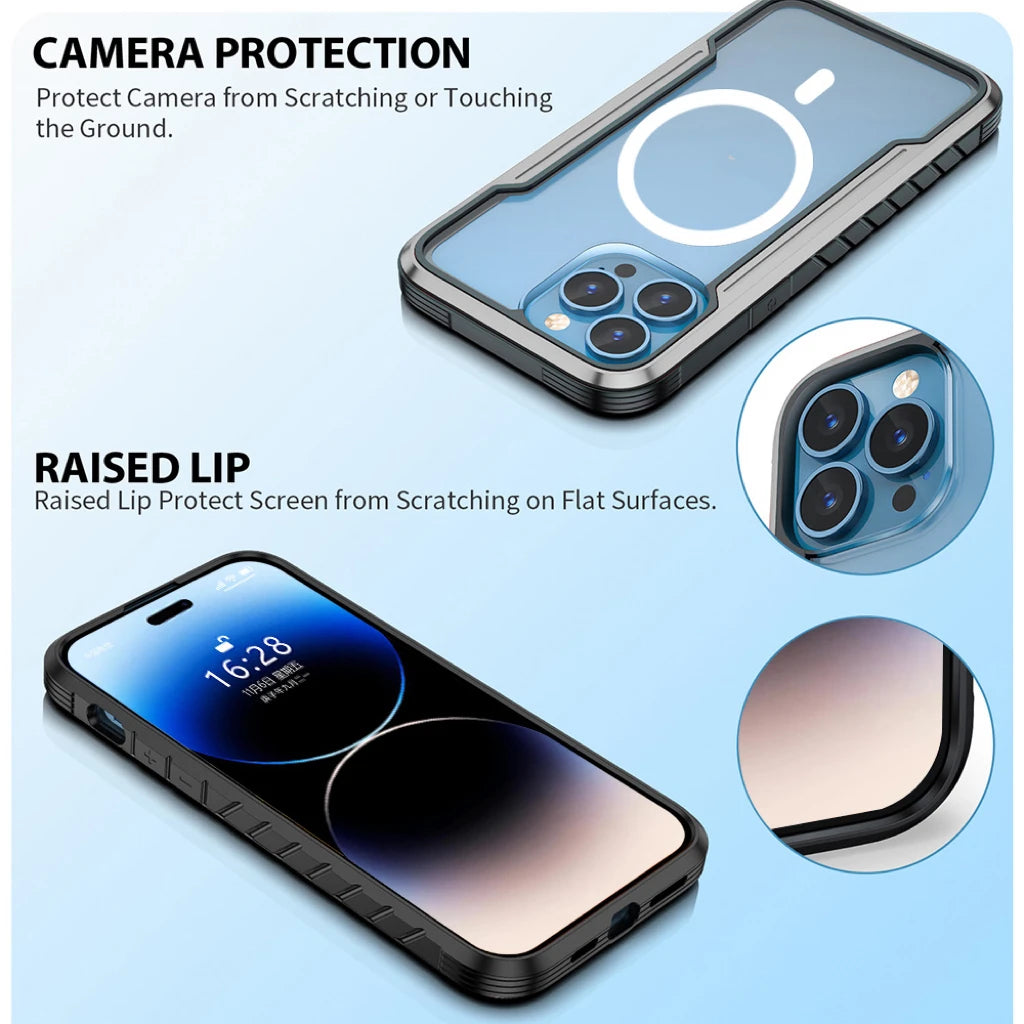 Magical Ash Black TPU Case for iPhone 16 14 Pro Max Magnetic Clear Shockproof Phone Cover PC Compatible Ai Phone Protection