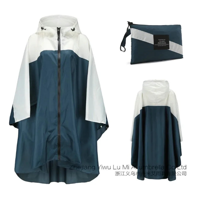 Women Men Poncho Raincoat Waterproof Tent Cover Wear Outdoors Hiking Biker Rain Coat Jacket Zip Cloak Trench