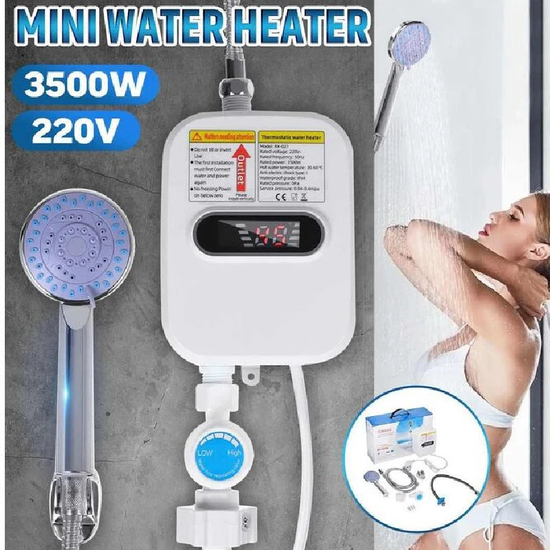 3500W home appliance Faucet Shower Instant Water-Heater Electric Tap Heating Instant Hot Water for Kitchen and Bathroom