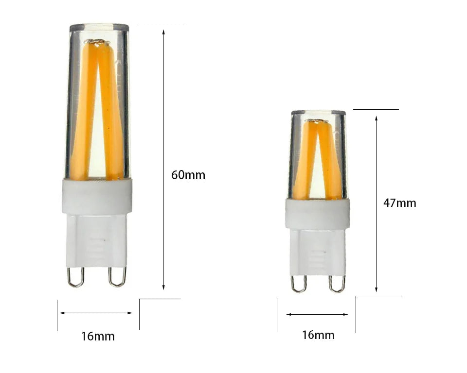 Dimmable G9 LED Bulb 110V 220V 2W 4W Filament COB lamp Replace 30W 40W Halogen Lights for Home Chandelier Lighting