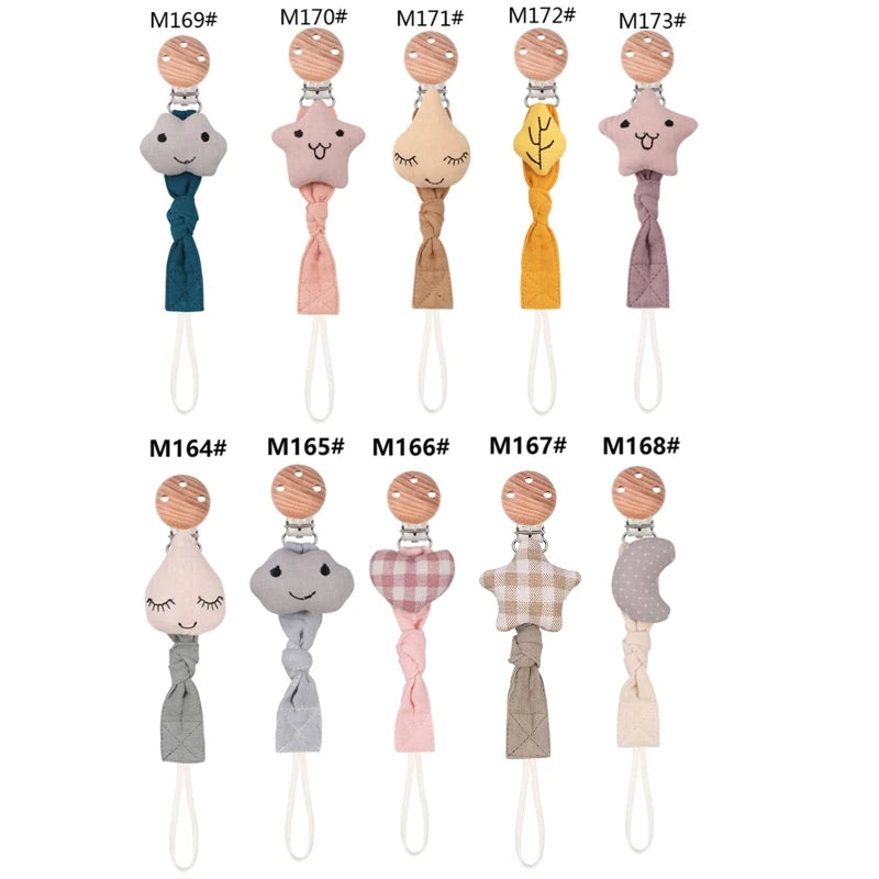 Baby Pacifier Clip Chain Cotton Cartoon Country Style Holder Dummy  Handmade   Christmas Gift Dropshipping