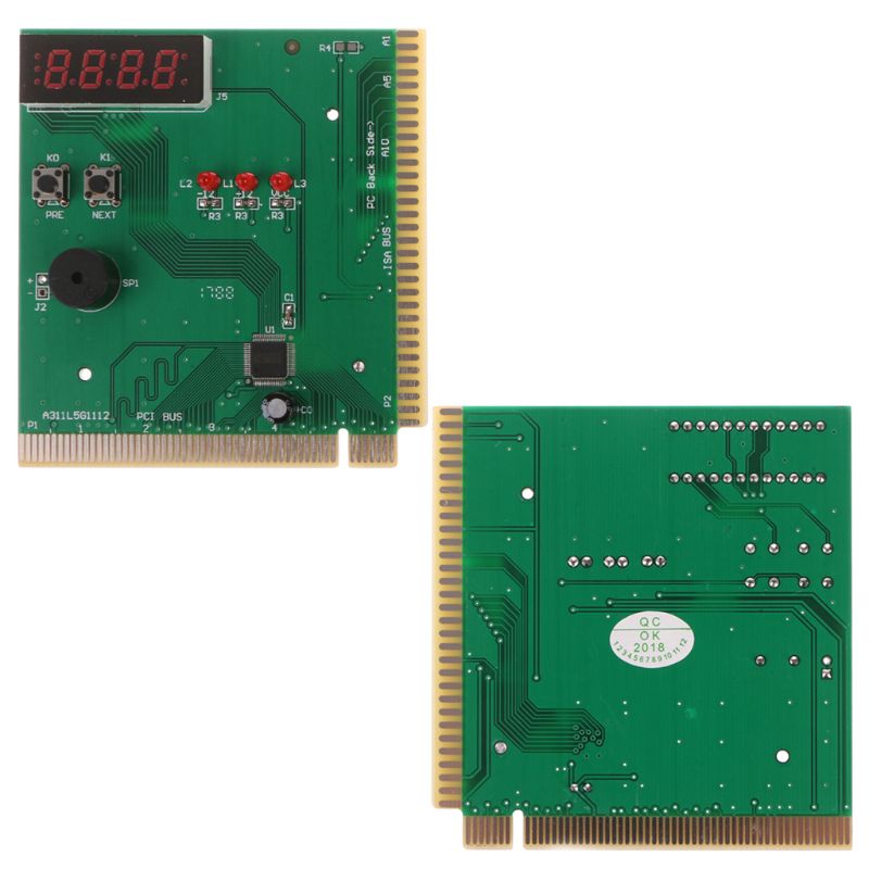 PCI & ISA Motherboard Analyzer Diagnostic Display 4-Digit Computer Debug Post Card
