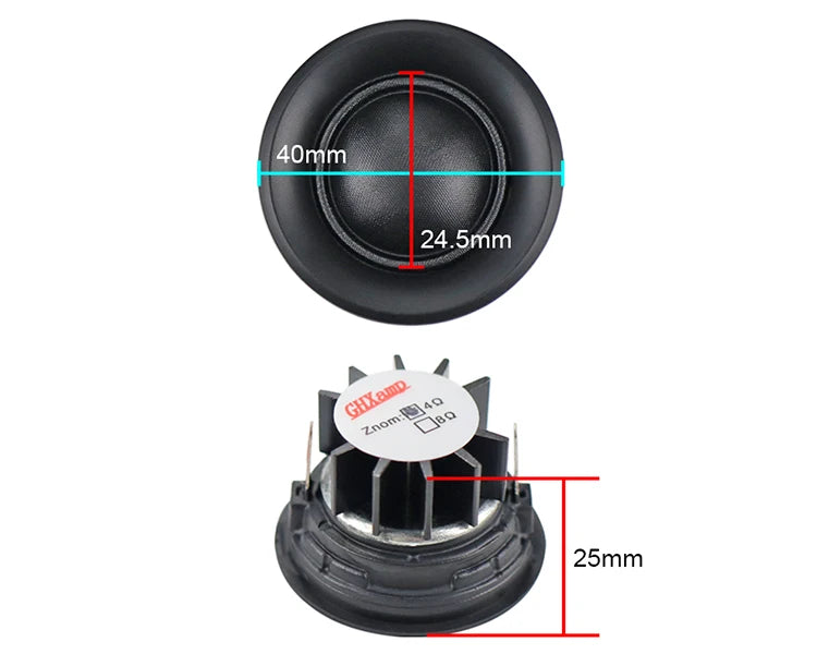 GHXAMP 20 Core 1.5 inch Tweeter Car Speaker Units 4OHM 10W Silk Diaphragm Dome Loudspeaker Neodymium Treble Head 89DB 2PCS