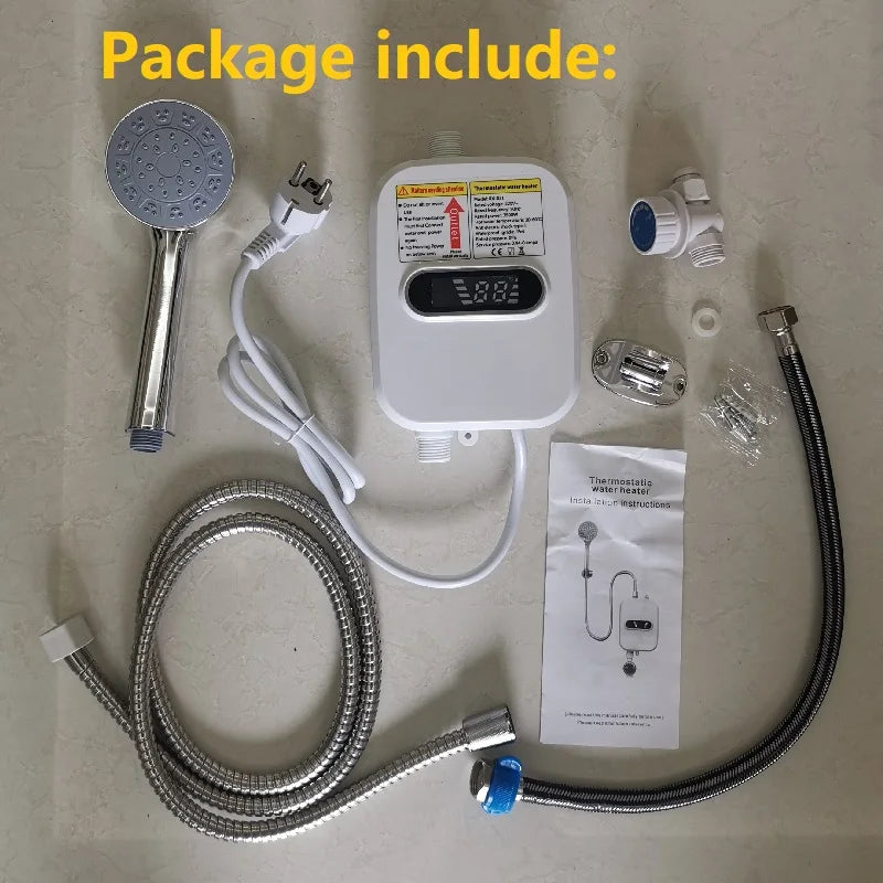 3500W home appliance Faucet Shower Instant Water-Heater Electric Tap Heating Instant Hot Water for Kitchen and Bathroom