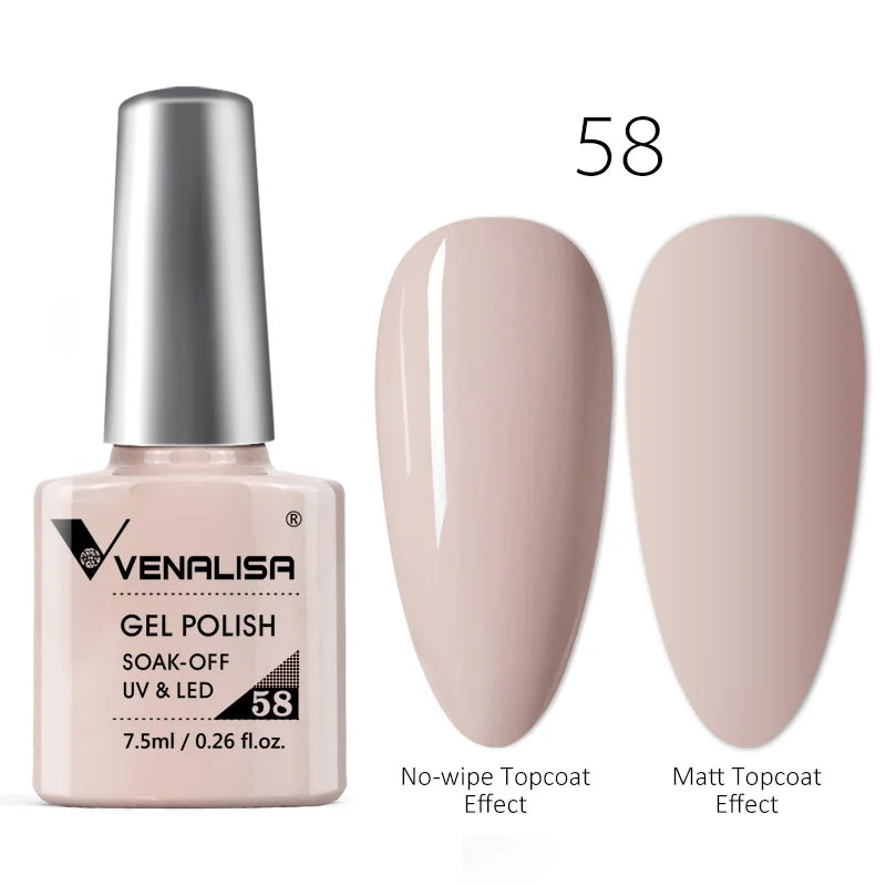 Venalisa Tempered No Wipe Top Coat Base Gel Top Coat Matte Top Nail Gel 7.5ML All Nails Base&Top Gel neon color nail polish gel