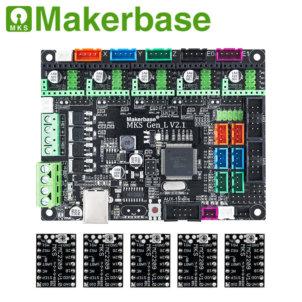 Makerbase MKS Gen_L 2.1 3D Printer Parts Control Board Support TMC2209 2208 Uart Mode Gen L