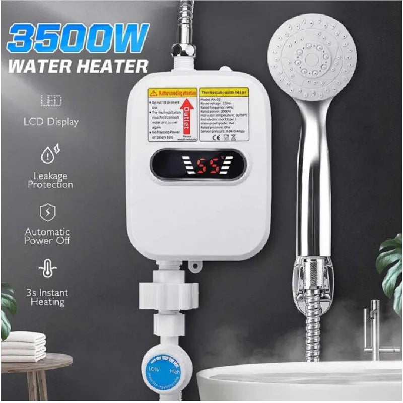 3500W home appliance Faucet Shower Instant Water-Heater Electric Tap Heating Instant Hot Water for Kitchen and Bathroom