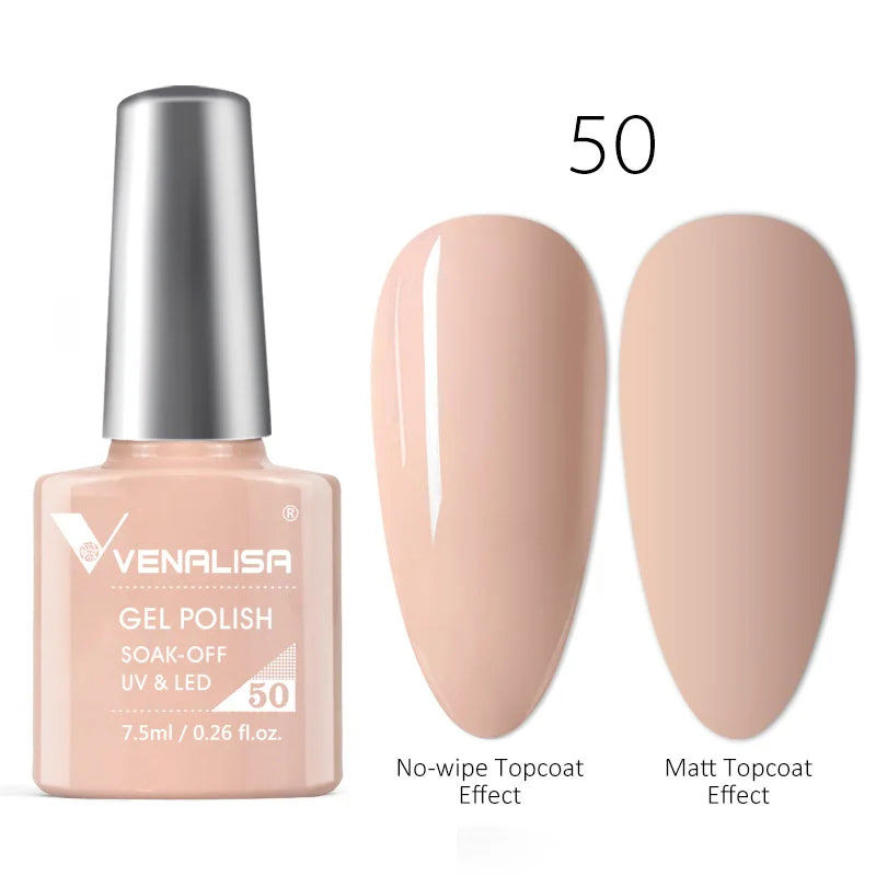 Venalisa Tempered No Wipe Top Coat Base Gel Top Coat Matte Top Nail Gel 7.5ML All Nails Base&Top Gel neon color nail polish gel