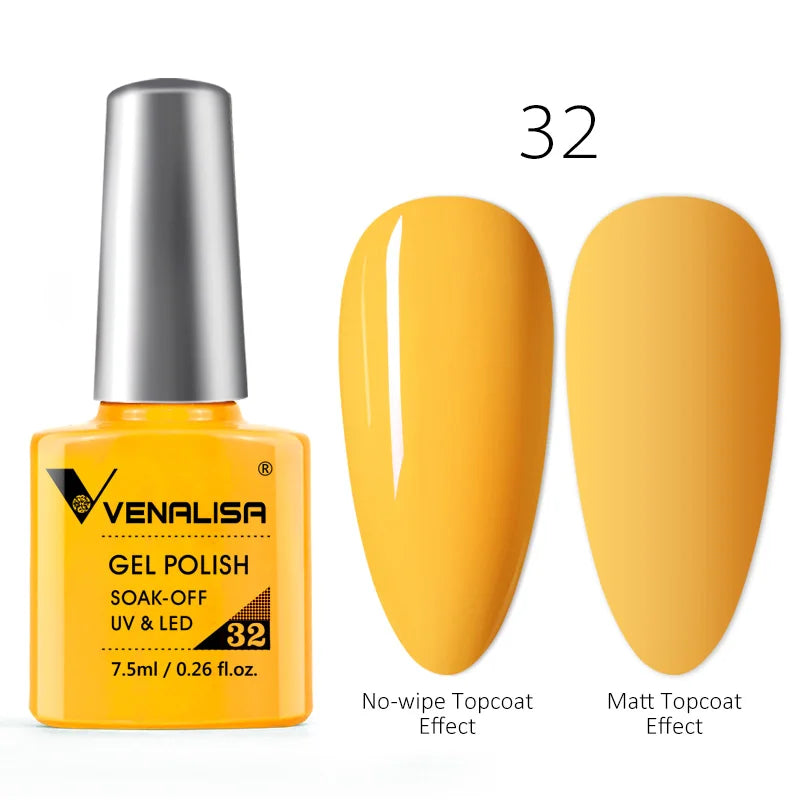 Venalisa Tempered No Wipe Top Coat Base Gel Top Coat Matte Top Nail Gel 7.5ML All Nails Base&Top Gel neon color nail polish gel