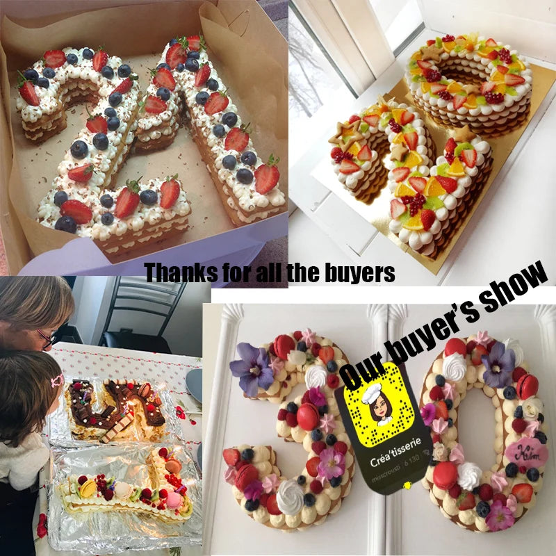 PET 0-8 Numbers Cake Mold Cake Decorating Tools Confeitaria Maker Birthday Cake Tools Pastry Mold For Baking 4/6/8/10/12/14inch