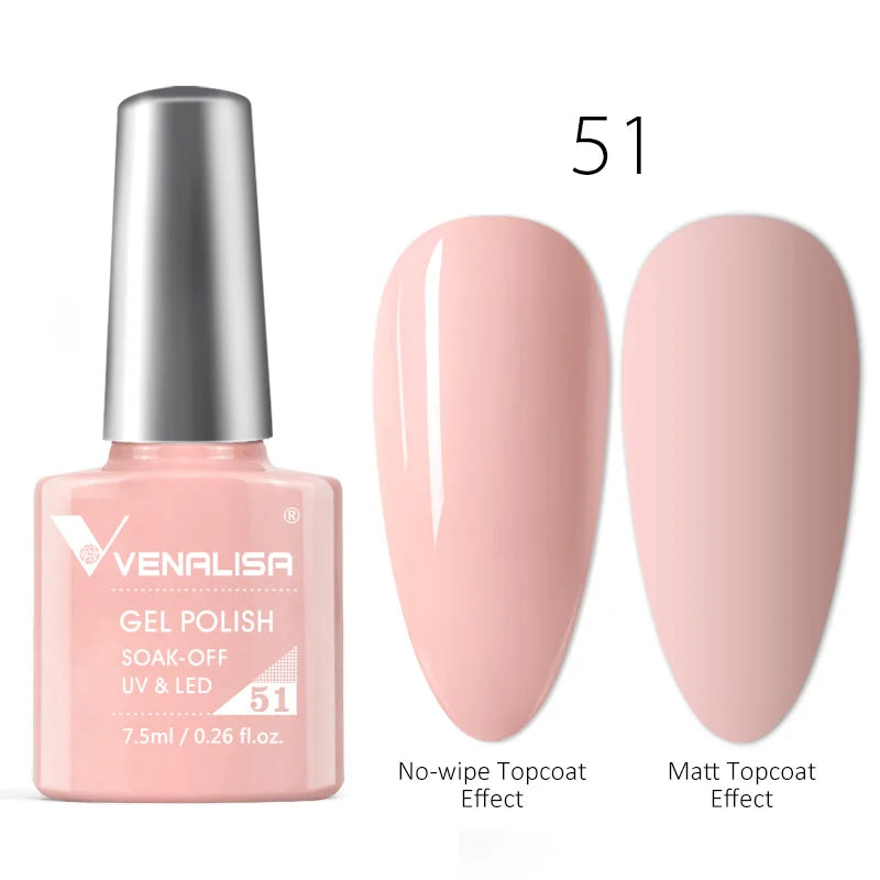 Venalisa Tempered No Wipe Top Coat Base Gel Top Coat Matte Top Nail Gel 7.5ML All Nails Base&Top Gel neon color nail polish gel