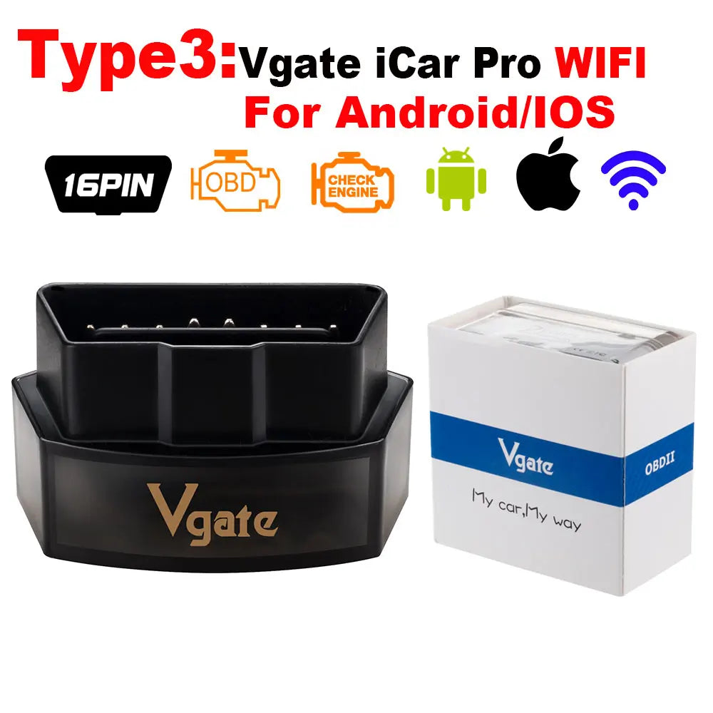 Vgate Vlinker MC V2.2 iCar Pro Bluetooth 4.0 WIFI OBD2 Scanner For Android IOS Auto Code Reader OBDII Tool PK V1.5 ELM327
