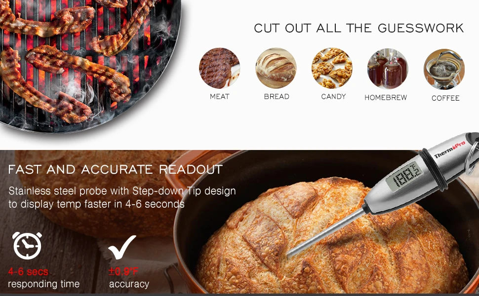 Thermopro TP-02S Meat Thermometer Kitchen Digital Cooking Food Meat Probe Electronic BBQ Household Temperature Detector Tool