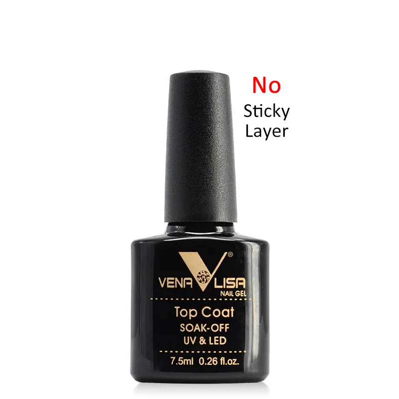 Venalisa Tempered No Wipe Top Coat Base Gel Top Coat Matte Top Nail Gel 7.5ML All Nails Base&Top Gel neon color nail polish gel