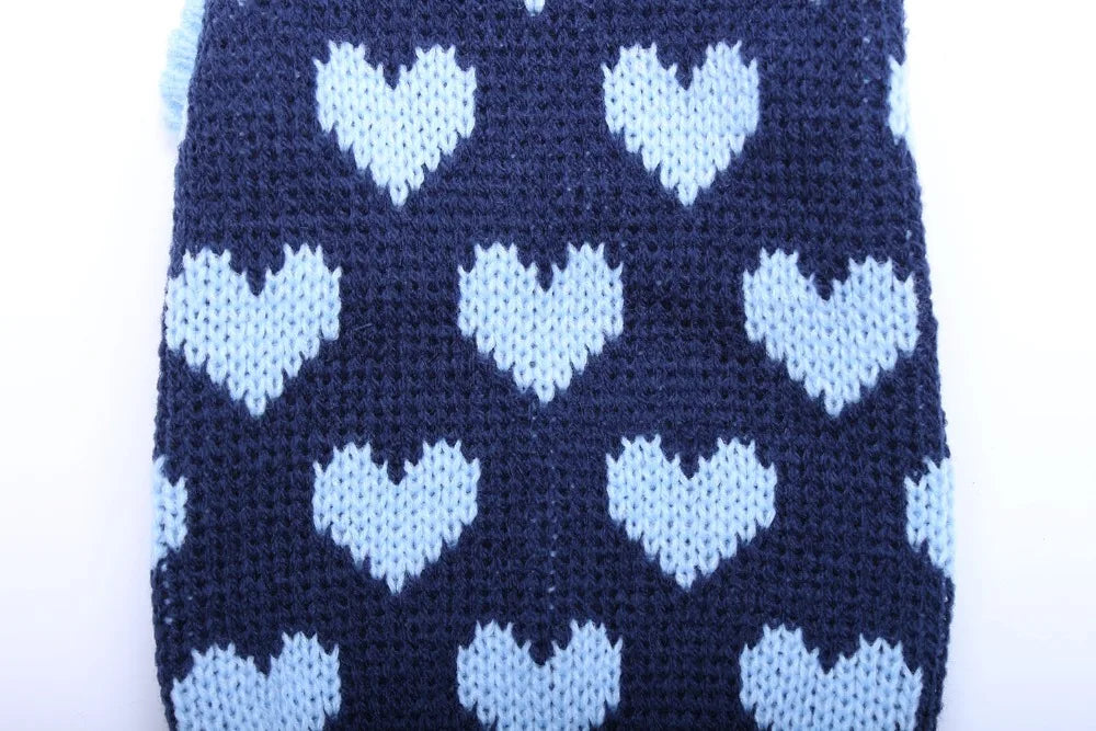 Cat Dog Sweater Hoodie Hearts Patterns Jumper Pet Puppy Coat Jacket Warm Clothes for Chihuahua Yorkie Poodle
