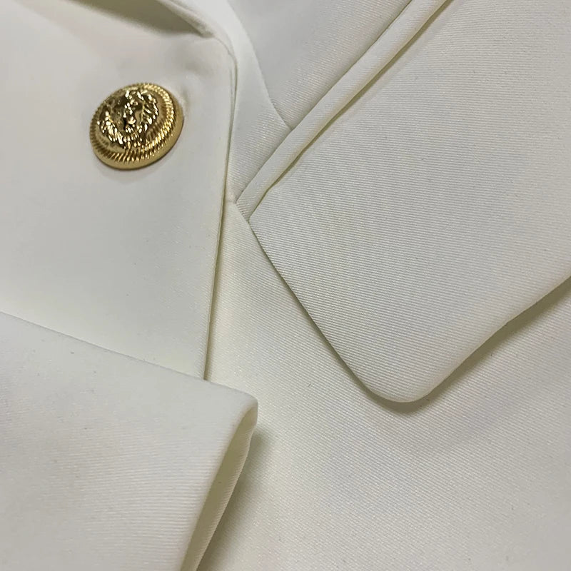 TOP QUALITY New Fashion 2024 Designer Jacket Women's Classic Double Breasted Metal Lion Buttons Blazer Outer Size S-5XL