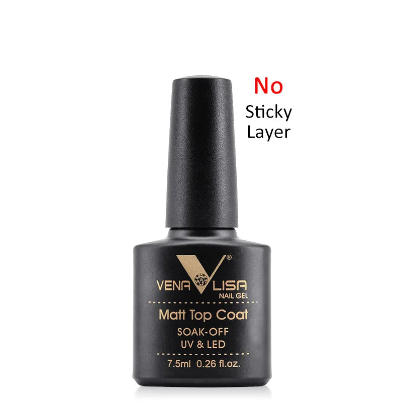 Venalisa Tempered No Wipe Top Coat Base Gel Top Coat Matte Top Nail Gel 7.5ML All Nails Base&Top Gel neon color nail polish gel