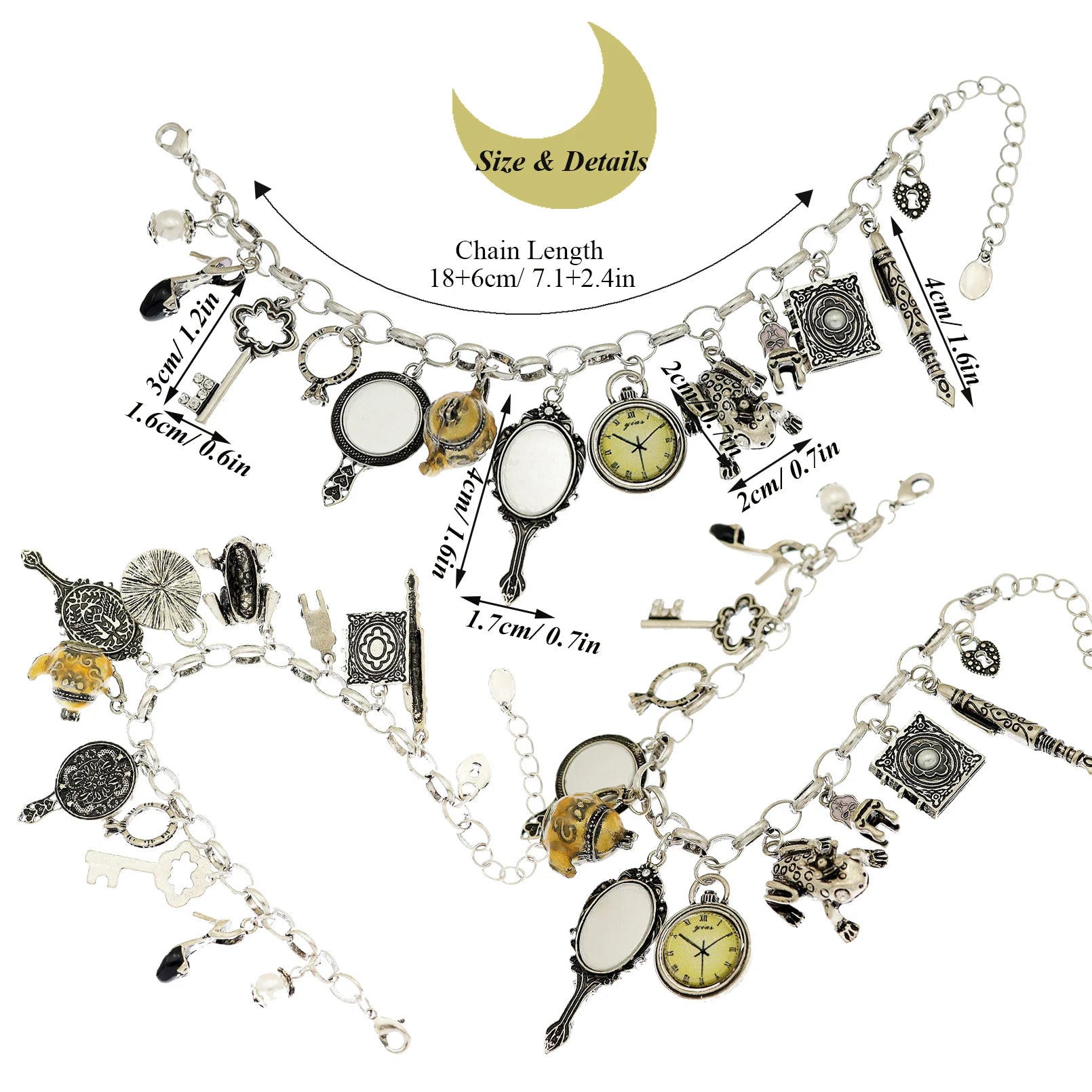 Vintage Bracelet Catholic Religious Medals Saints PRAY for Cross Pendant Link Chain Women Man Charms Bangle Jewelry Gifts