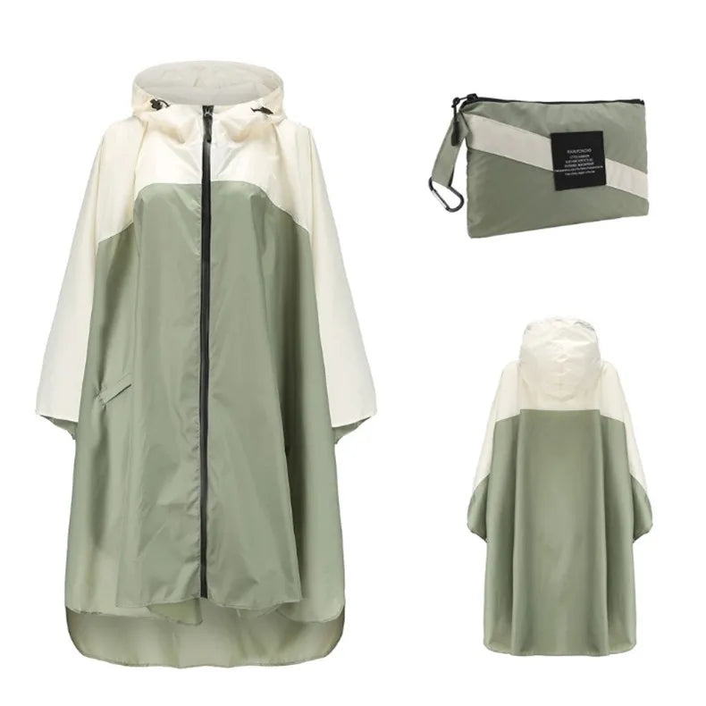 Women Men Poncho Raincoat Waterproof Tent Cover Wear Outdoors Hiking Biker Rain Coat Jacket Zip Cloak Trench
