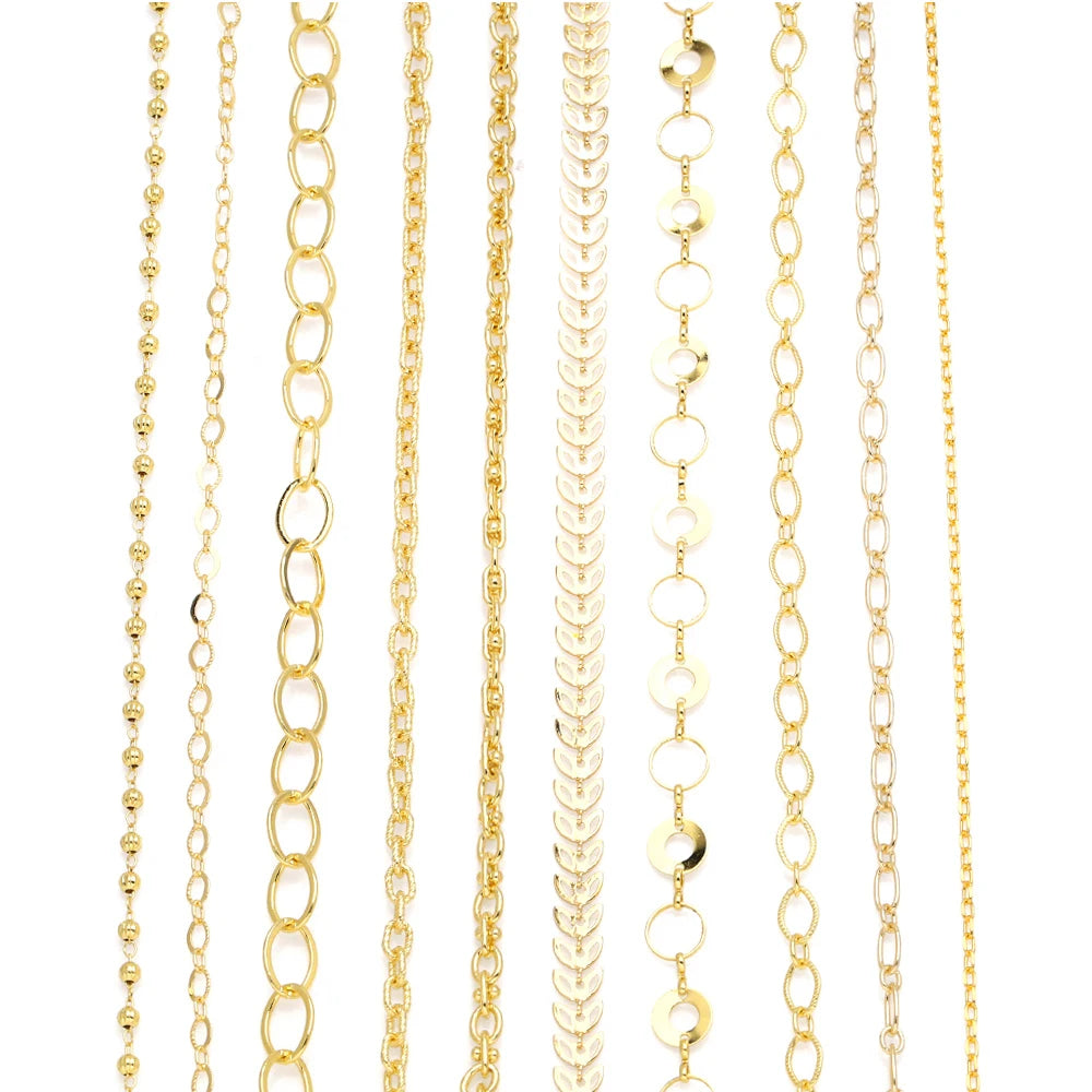 ASJEWELRY 10Meter/Roll Gold Plated Rolo Chains Brass Jewelry Handmade DIY Necklace Bracelet Chains Bulk Wholesale 2405 Cana227