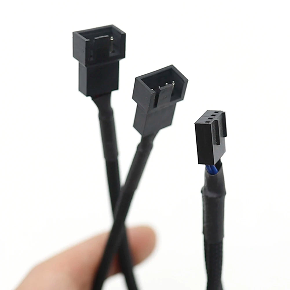 4 Pin Y Splitter Cable 4 Pin PWM Female to 3/4 Pin Motherboard CPU Fan PC Case Fan Extension Adapter Cable Fan Cooling Accessory