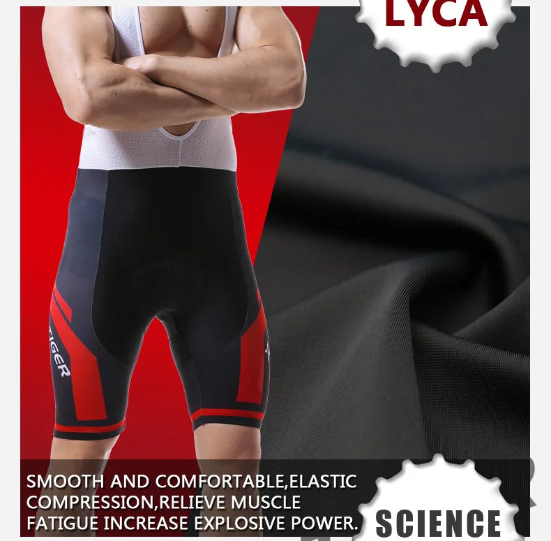 X-TIGER Cycling Bibs Shorts Summer Bike Breathable Men's 5D Gel Padded Bike Tights Triathlon Man Pro Licra Bicycle Shorts