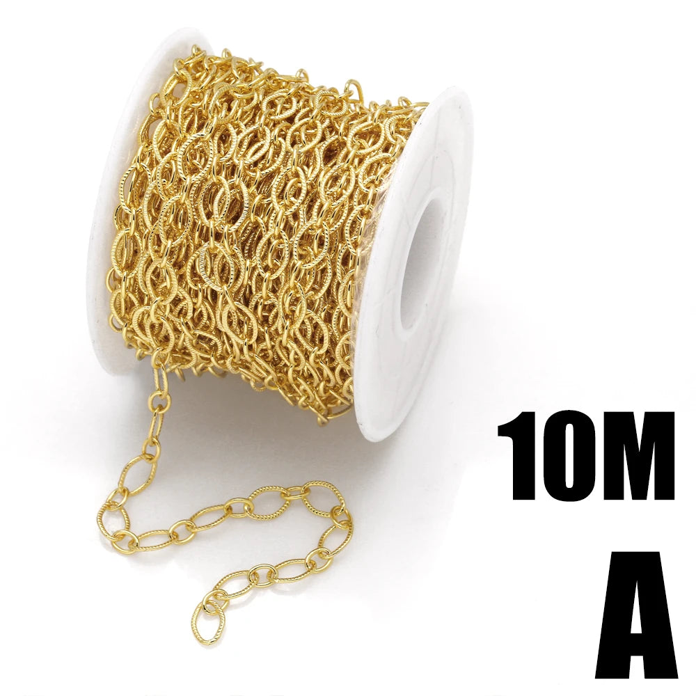 ASJEWELRY 10Meter/Roll Gold Plated Rolo Chains Brass Jewelry Handmade DIY Necklace Bracelet Chains Bulk Wholesale 2405 Cana227