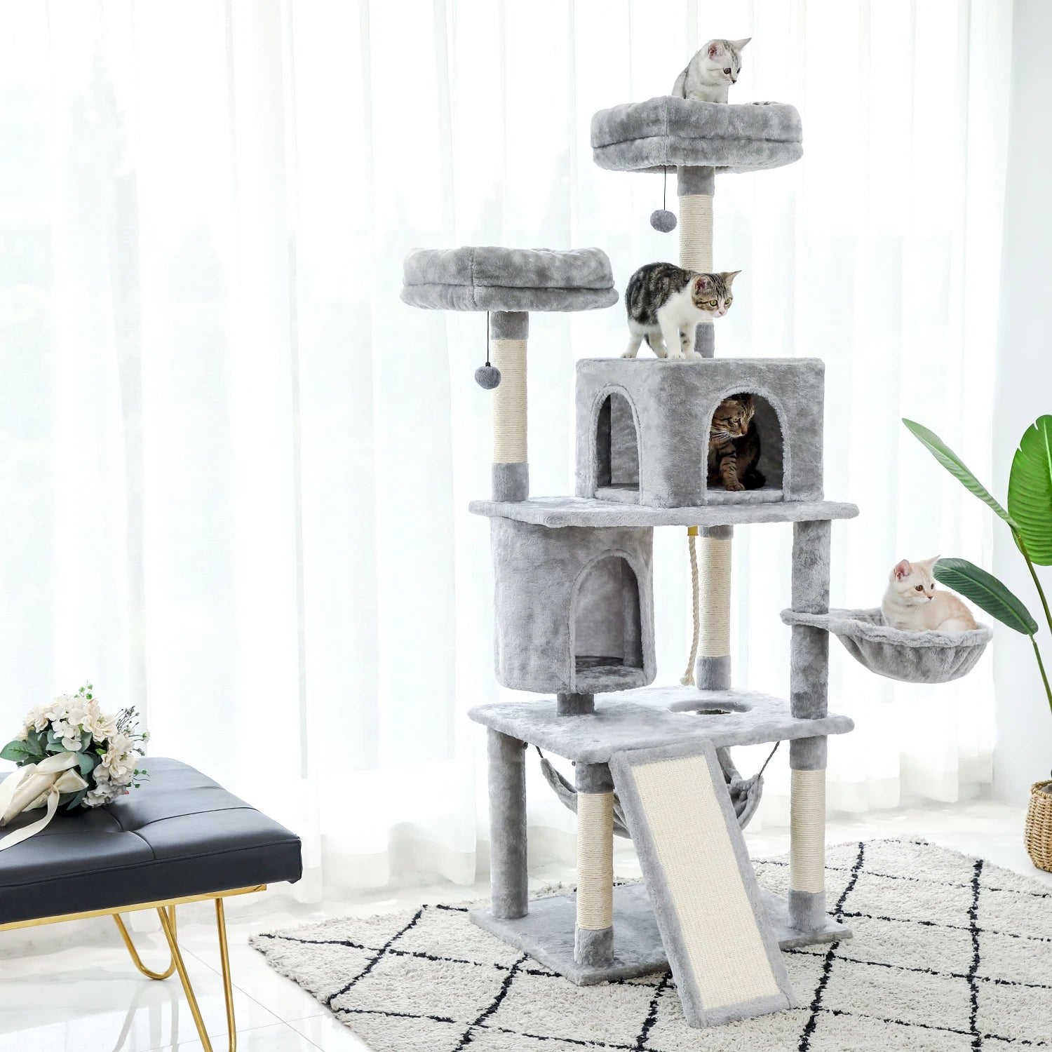 Domestic Delivery Multi-Level Cat Tree Tower Climb Furniture Scratching Post for Indoor House Pet Supplies Kitten Toy Cozy Condo