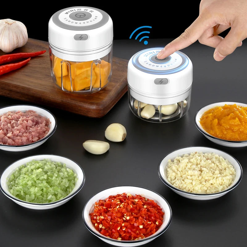 Electric Mini Garlic Masher USB Garlic Chopper Machine Ginger Vegetable Crusher Food Vegetable Processor Chili Chopper Masher