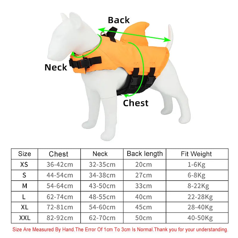Dog Life Vest Summer Shark Pet Life Jacket Dog Clothes Dogs Swimwear Pets Swimming Suit