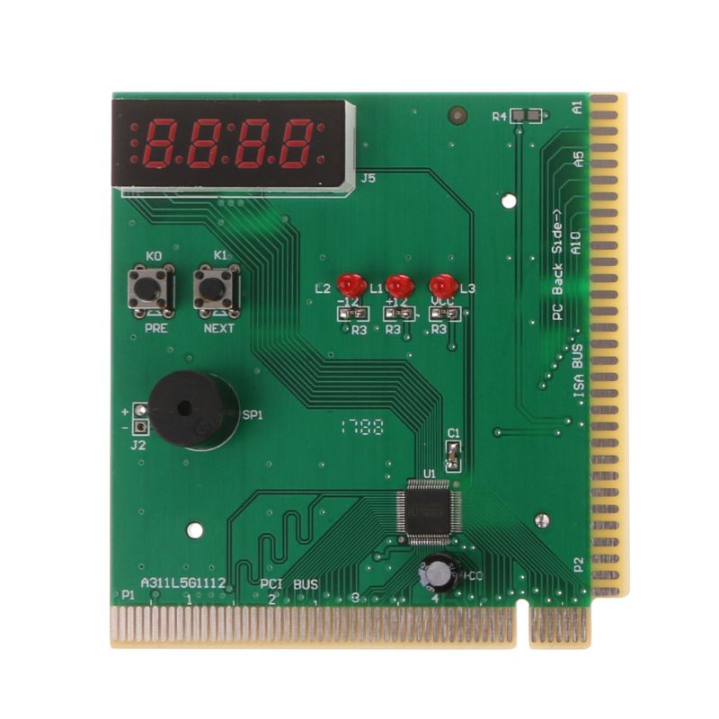 PCI & ISA Motherboard Analyzer Diagnostic Display 4-Digit Computer Debug Post Card