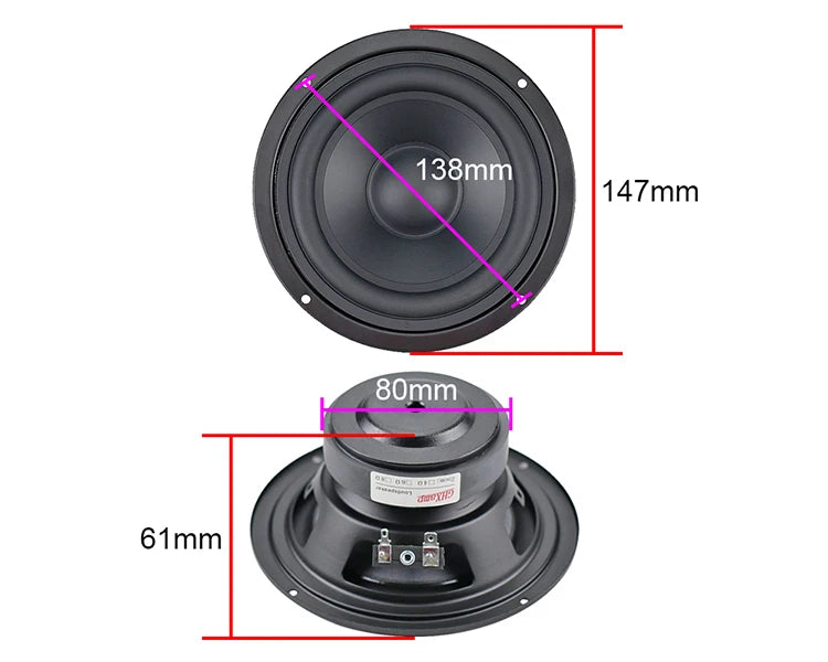 GHXAMP 5"INCH 147MM Woofer Speaker Unit Mid-bass 90W Matte-Paper Stereo HOME Theater Speaker HIFI Loudspeaker DIY F0-7300hz 1PCS